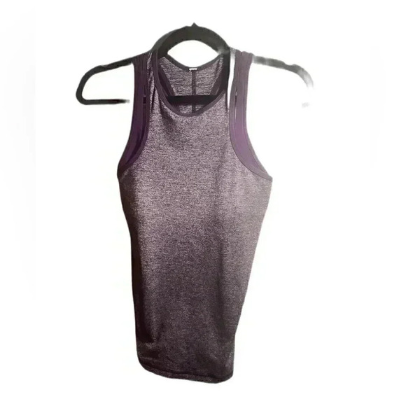 Lululemon Inspiration yoga athletic Heathered Black Grape Going Grape tank top 4 - Picture 2 of 4